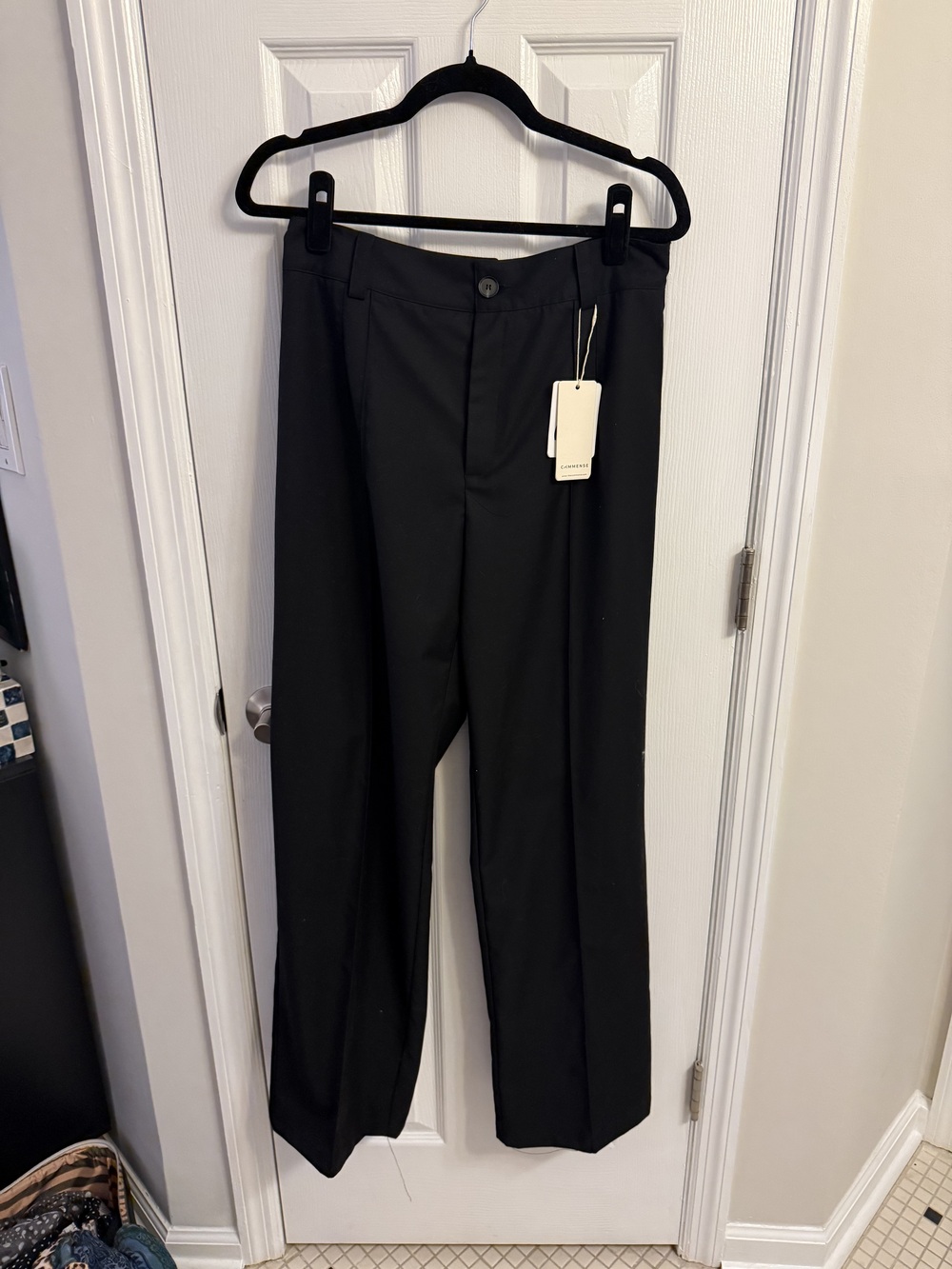 Commense Black Tailored Straight Leg Trousers Size L NWT